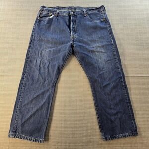 Levis 501 Jeans Mens 40x26 Blue Denim Button Fly Straight‎ Leg Red Tab Classic